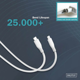 Digitus USB 2.0 Silikon-Kabel USB-C > Lightning, MFI zertifiziert weiß, 2 Meter, PD 2.0, Laden mit bis zu 60 Watt
