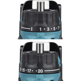 Makita Akku-Bohrschrauber mit Wechselkopfsystem DDF491RTJ, 18Volt blau/schwarz, 2x Li-Ionen Akku 5,0Ah, mit vier verschiedenen Aufsätzen, im Koffer