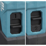 Makita Akku-Bohrschrauber mit Wechselkopfsystem DDF491RTJ, 18Volt blau/schwarz, 2x Li-Ionen Akku 5,0Ah, mit vier verschiedenen Aufsätzen, im Koffer
