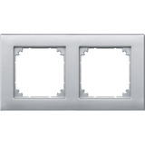 Merten Rahmen zweifach für bündigen Einbau, Typ 488260, Unterputzmontage, Thermoplast aluminium, Retail