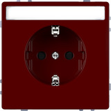 Merten Schutzkontakt-Steckdose mit Schriftfeld rot, Retail