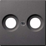 Merten Zentralplatte für Antennendose, Typ MEG4122-0414, Einsatz und Abdeckung für Kommunikationstechnik anthrazit, Retail