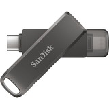 SanDisk iXpand Luxe 128 GB, USB-Stick schwarz, USB-C 3.2 Gen 1, Apple Lightning Connector