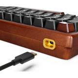 Sharkoon SKILLER SGK50 S3 Wood PBT, Gaming-Tastatur holz/schwarz, DE-Layout, Gateron G Pro 3.0 Yellow