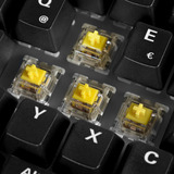 Sharkoon SKILLER SGK50 S3 Wood PBT, Gaming-Tastatur holz/schwarz, DE-Layout, Gateron G Pro 3.0 Yellow