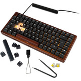 Sharkoon SKILLER SGK50 S3 Wood PBT, Gaming-Tastatur holz/schwarz, DE-Layout, Gateron G Pro 3.0 Yellow