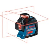 Bosch Linienlaser GLL 3-80 Professional, Kreuzlinienlaser blau/schwarz, Koffer, rote Laserlinien