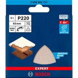 Bosch Professional Expert M480 Netzstruktur-Schleifblatt 93mm, K220 5 Stück, für Deltaschleifer