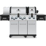 Broil King Gasgrill Regal S 690 Pro IR - BUNDLE edelstahl, mit Infrarot-Seitenbrenner und Heckbrenner, inkl. Pizzastein Set Imperial und Schutzhülle