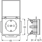 Busch-Jaeger Schutzkontaktsteckdose Einsatz Typ F 20 EUKB-81 anthrazit, Retail
