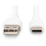Digitus USB 2.0 Silikon-Anschlusskabel USB-A > USB-C weiß, 1 Meter, PD, Laden mit bis zu 60 Watt