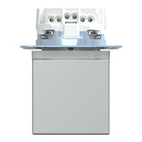 Merten Schutzkontaktsteckdose mit Klappdeckel und Schriftfeld aluminium, Retail