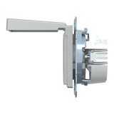 Merten Schutzkontaktsteckdose mit Klappdeckel und Schriftfeld aluminium, Retail