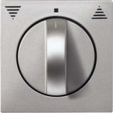 Merten Zentralplatte aus Thermoplast edelmatt, komplettierbar mit Rollladen-Tast-Rastschalter-Einsatz aluminium, Retail