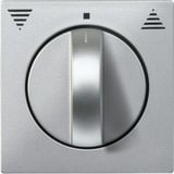 Merten Zentralplatte aus Thermoplast edelmatt, komplettierbar mit Rollladen-Tast-Rastschalter-Einsatz aluminium, Retail