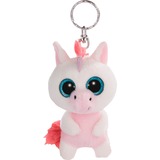 NICI Glubschis Schlüsselanhänger Einhorn Milky-Fee, Kuscheltier weiß/rosa, 9 cm