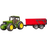 bruder 02057 John Deere 6920 mit Wannenkippanhänger, Modellfahrzeug mit Automatikrückwand