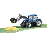 bruder New Holland T7.315 , Modellfahrzeug blau/grau, mit Frontlader