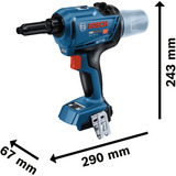 Bosch Professional Akku-Nietpistole GRG 18V-16 C Professional solo, 18Volt blau/schwarz, ohne Akku und Ladegerät, in L-BOXX, Retail