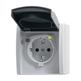 Busch-Jaeger Fehlerstromschutzschalter Steckdose CEE 7/3 Typ F Einsatz grau, Retail