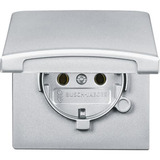 Busch-Jaeger Schutzkontakt-Steckdosen-Einsatz Schuko IP44 Unterputz mit Klappdeckel ohne aluminium, Retail