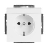 Busch-Jaeger Steckdosen Einsatz mit Beschriftungsfeld 2-polig plus Schutzkontakt 16 Ampere weiß, Retail