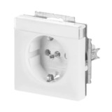 Busch-Jaeger Steckdosen Einsatz mit Beschriftungsfeld 2-polig plus Schutzkontakt 16 Ampere weiß, Retail