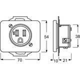 Busch-Jaeger Steckdosen Einsatz ohne Schutzkontakt mit Schraubbefestigung weiß, Retail