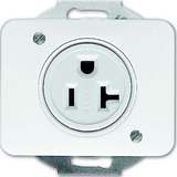 Busch-Jaeger Steckdosen Einsatz ohne Schutzkontakt mit Schraubbefestigung weiß, Retail