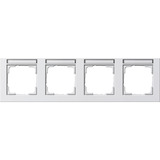 Gira Abdeckrahmen vierfach waagerecht matt, Abdeckung weiß, Retail