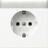 Gira Schutzkontaktsteckdose Typ F 16 Ampere 250 Volt mit Beschriftungsfeld glänzend weiß, Retail