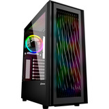 Sharkoon RGB WAVE Generalüberholt, Tower-Gehäuse schwarz, Seitenteil aus gehärtetem Glas