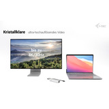i-tec USB-C Charging Hub silber, Power Delivery, USB-C Video