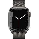 Apple Watch Series 7, Smartwatch graphit/graphit, 41 mm, Milanaise Armband, Edelstahl-Gehäuse, LTE