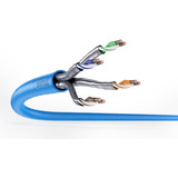 Digitus Professional Cat.6a U/FTP Verlegekabel simplex, B2ca blau, 100 Meter Rolle