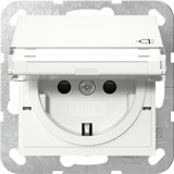 Gira Schutzkontaktsteckdose Typ F 16 Ampere 250 Volt mit Klappdeckel und erhöhtem Berührungsschutz weiß, Retail