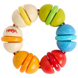 HABA Greifling mit Klapperringen aus Holz für Babys und Kleinkinder 