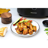 Hisense Heißluftfritteuse HAF1350DR schwarz, 1.350 Watt, Korb 6,7 Liter, mit Sichtfenster