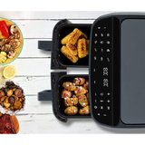 Medion Life P20 Doppel Heißluftfritteuse XXL MD11760 grau, 2.600 Watt, 2 Körbe je 4,35 Liter