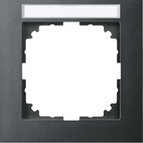 Merten Rahmen einfach mit Beschriftungsfläche aus Thermoplast, matt, Schutzart IP20, Klemmbefestigung anthrazit, Retail