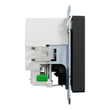 Merten Steckdose mit Schutzkontakt und USB Ladegerät Typ MEG2367-0403, System M schwarz (matt), Retail