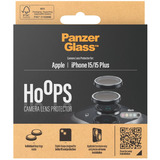 PanzerGlass Hoops Kameraschutz, Schutzfolie schwarz, iPhone 15 Plus / 15