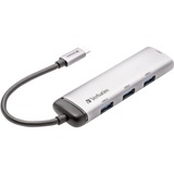 Verbatim USB-C Multiport-Hub 4xUSB 3.2, USB-Hub silber