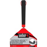 Weber Dreiseitige Grillbürste 6277, mit Edelstahlborsten, 30cm, Grill-Reinigungsbürste schwarz/rot