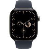 Apple Watch Series 12, Smartwatch Titan Natur, 42 mm, Sportarmband Navyblau M/L, Cellular
