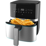 Cecotec Heißluftfritteuse CecoFry Full InoxBlack 5500 Pro, mit Zubehör schwarz/edelstahl, 1.700 Watt, Korb 5,5 Liter, mit Silikon-Zubehörpaket