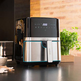 Cecotec Heißluftfritteuse CecoFry Full InoxBlack 5500 Pro, mit Zubehör schwarz/edelstahl, 1.700 Watt, Korb 5,5 Liter, mit Silikon-Zubehörpaket