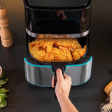 Cecotec Heißluftfritteuse CecoFry Full InoxBlack 5500 Pro, mit Zubehör schwarz/edelstahl, 1.700 Watt, Korb 5,5 Liter, mit Silikon-Zubehörpaket