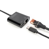 Digitus  USB Type-C Gigabit Ethernet Adapter schwarz, mit Power Delivery Unterstützung
