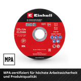 EINHELL Trennscheibe dünn, Ø 125 x 1,0mm, 5 Stück für Winkelschleifer